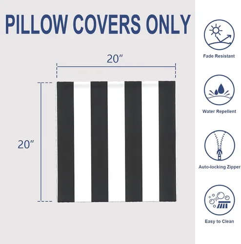 Miniatura 710 de Juego de 2 almohadas para exteriores de 16 x 16 pulgadas, repelentes al agua con interiores, para muebles de patio, hogar, jardín, geometría bohemia