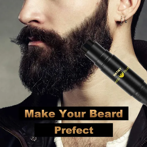 Miniatura 2 de Relleno de lápiz de barba para hombre, resistente al agua, de larga duración, crea barba y bigote de aspecto natural (negro)