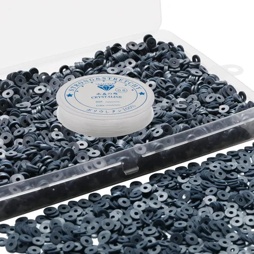 Miniatura 8 de 4000 cuentas de arcilla para hacer pulseras, espaciador de polímero, plano para manualidades, joyas, collares, aretes, kit de fabricación de aretes