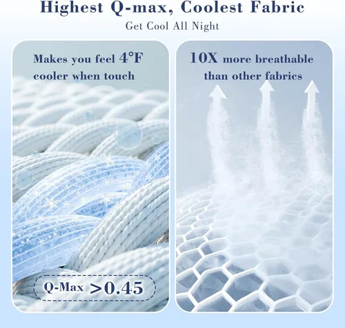 Miniatura 4 de EMME Q-Max> 0.45 - Edredón refrescante de tela fría de doble cara para durmientes acalorados, edredón de verano transpirable para suéter de noche