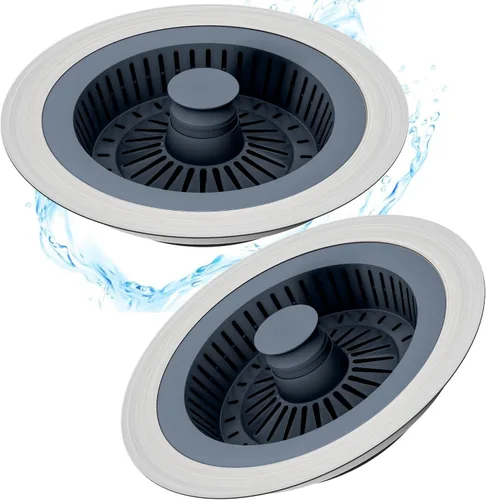 Miniatura 14 de Colador de drenaje para fregadero de cocina 3 en 1, tapón de fregadero desplegable de acero inoxidable 304, tapón antiobstrucción para fregadero