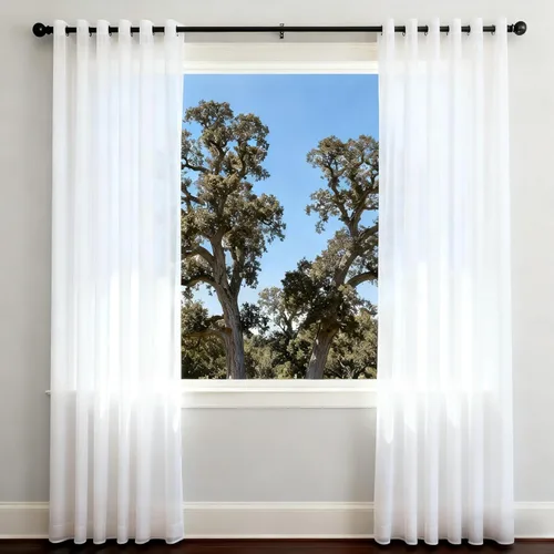 Miniatura 83 de PI - Cortinas traslúcidas con paneles pequeños, cortina transparente para ventana de cocina, mirador, 2 paneles