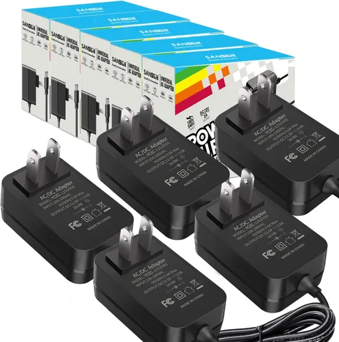 Adaptador de corriente DC12 V 2A, SANSUN transformadores de AC100-240 V a DC12 V, fuente de poder de conmutación para tiras de luces LED de 12 V,