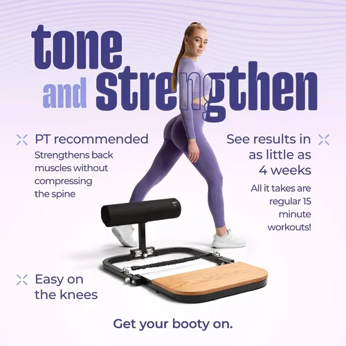 Miniatura 5 de BootySprout Máquina de empuje de cadera para entrenamiento de glúteos de alta resistencia, entrenamiento de gimnasio en casa, viene con 45, 90 y 135
