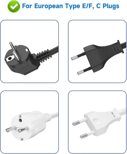 Miniatura 4 de Adaptador de enchufe de Europa a EE. UU., Adaptador de la UE a EE. UU., 3 salidas de CA para dispositivos electrónicos europeos, viajes de Francia