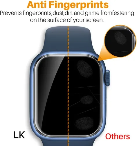 Miniatura 6 de LK 8 Pack para Protector de Pantalla de Apple Watch 44mm Serie 6/5 SE2 [Película Suave Mejorada] [Auto-Reparación] Película Ultradelgada, Protector