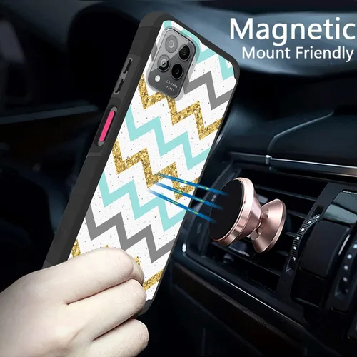 Miniatura 3 de TJS Compatible con T-Mobile Revvl 6X Pro 5G y Revvl 6 Pro 5G - Funda resistente de doble capa a prueba de golpes (compatible con montaje magnético)