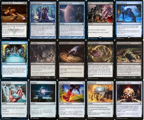Miniatura 5 de MTG Decks & More Compatible con Magic The Gathering: Elite Toxrill Horror Commander Deck – Dimir – Azul Negro – EDH – 100 cartas – Personalizada