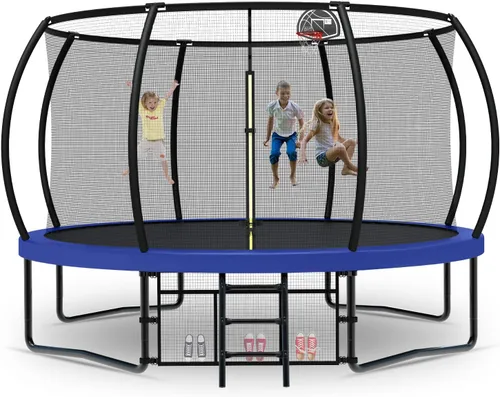 Miniatura 10 de Tatub - Grandes trampolines al aire libre de 10, 12, 14, 15 y 16 pies para niños y adultos, trampolines de calabaza recreativos al aire libre
