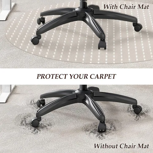 Miniatura 4 de Alfombrilla para silla de oficina para alfombras, 35x35 pulgadas, Alfombrilla para escritorio de computadora para pisos alfombrados, Alfombras