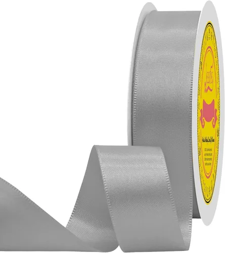 Miniatura 304 de Cinta de satén blanca antigua de doble cara de 1-1/2 pulgadas x 50 yardas, cinta de poliéster para envolver regalos, día de San Valentín, bodas
