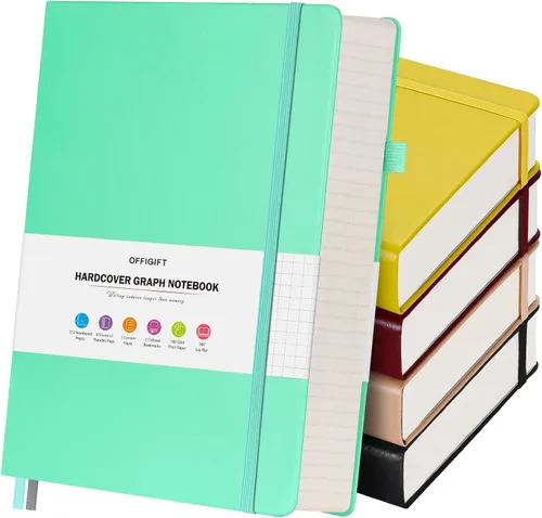 Miniatura 16 de Paquete de 5 Cuadernos de Diario con Puntos Bullet, 312 Páginas Numeradas Cuadernos de Cuadrícula de Puntos al Por Mayor, Papel de 100gsm Sin
