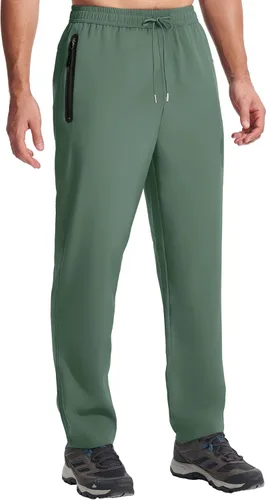 Hebepol Pantalones de senderismo ligeros para hombre, de secado rápido, pantalones deportivos de pesca, correr, entrenamiento, 3 bolsillos con