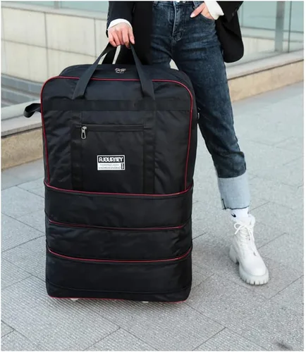 Miniatura 6 de Bolsa de viaje Oxford expandible extra grande con ruedas, impermeable, ligera, plegable, maleta, Azul, Equipaje extensible central rígido con ruedas