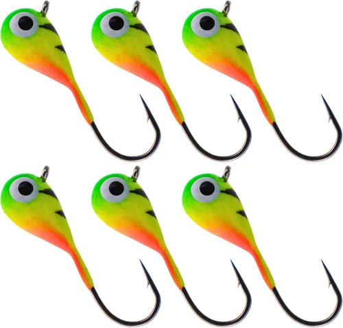 Miniatura 42 de Reaction Tackle Plantillas de pesca en hielo de tungsteno - Plantilla súper sensible en forma de lágrima para panfish, crappie, lucioperca, perca