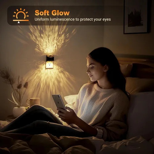Miniatura 6 de JandCase Luces nocturnas enchufables a la pared, proyector de estrellas, luz nocturna de galaxia automática 3CCT, enchufe con sensor de luz