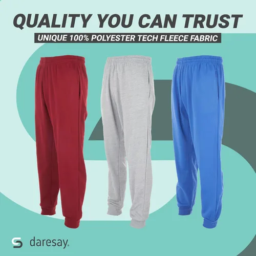 Miniatura 3 de DARESAY Pantalones deportivos Tech de forro polar Dry Fit Performance para hombre paquete de 3
