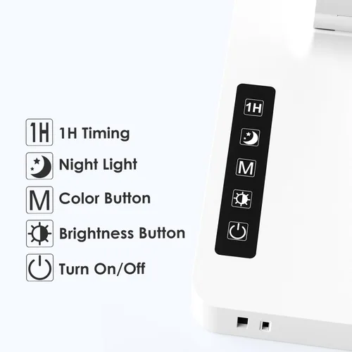Miniatura 5 de Infiway Lámparas LED de escritorio para oficina en casa: lámpara de escritorio con puerto de carga USB - 1 USB-A, 1 puerto tipo C, 2 tomas de Blanco