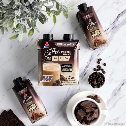 Miniatura 6 de Atkins - Batido proteico de café moca helado, 0.53 onzas de proteína, bajo índice glucémico, 0.14 onzas de carbohidratos netos, 0.03 onzas