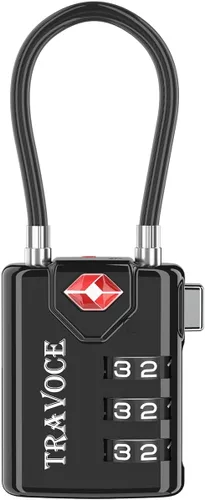 Miniatura 16 de Search Alert - Cerraduras de cable de equipaje de combinación de viaje aprobadas por la TSA para maleta, casillero de gimnasio, caja