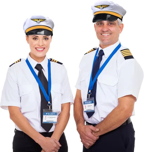 Miniatura 7 de Paquete de 4 gorras de capitán piloto, aviador, aviador, azul marino, para hombres y mujeres, color blanco