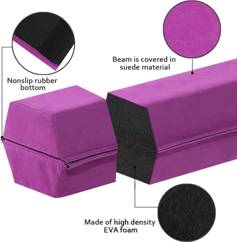 Miniatura 5 de FBSPORT - Barra de equilibrio plegable de 8 pies, 9 pies, 9.5 pies; viga de gimnasia de espuma, viga de equilibrio plegable para niños y adultos