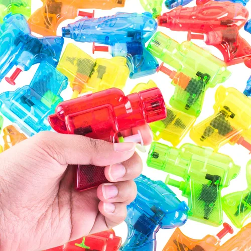 Super Z Outlet Mini pistolas de agua coloridas de plástico para niños, regalos de fiesta de cumpleaños, juguetes de piscina y playa, juegos de agua