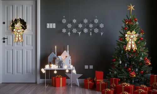 Miniatura 4 de Threetols 2 rollos de cintas de Navidad con borde con alambre de 10 yardas, cintas de arpillera de rayas rojas y verdes de 2.5 pulgadas, cinta