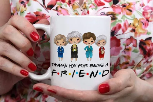 Miniatura 4 de Fonhark - Golden Girls Thank You For Being A Friend, programa de televisión Golden Girls, taza de café novedosa de 11 onzas, color blanco