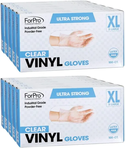 Miniatura 7 de ForPro Disposable Vinyl Gloves, Industrial Grade, Powder & Latex Free, Non-Sterile, Food Safe, 2.75 Mil Palm, 3.9 Mil Fingers Negro