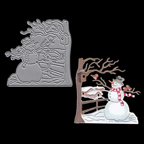 MosBug Troqueles de corte de hojas de acero de metal, muñeco de nieve de Navidad, juego de troquelado para álbum de recortes, álbum de recortes,