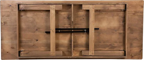 Miniatura 11 de Flash Furniture Serie Hércules Mesa de comedor plegable rústica de pino macizo de 8' x 40", mesa rectangular antigua de granja para comedor y eventos
