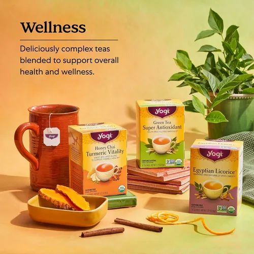 Miniatura 6 de Yogi Tea Té Verde Superantioxidante - 16 Bolsitas de Té por Paquete (6 Paquetes) - Té Verde Orgánico para Apoyo Antioxidante - Incluye Hoja de Té