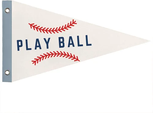 Miniatura 7 de Decoración para Sala de Juegos y Guardería para Niños, Banderas de Pennant de Béisbol para Jugar, Arte de Pared Retro Verde para Decoración