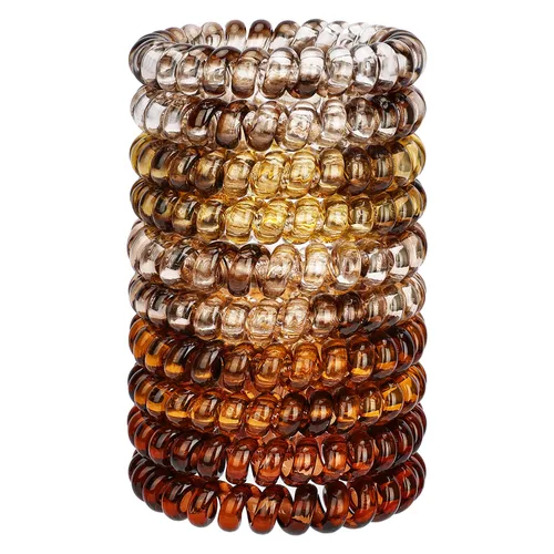 Miniatura 31 de JessLab Lazos para el cabello en espiral para mujeres, paquete de 10 sujetadores de cola de caballo sin rastro y sin daño, bandas para el cabello