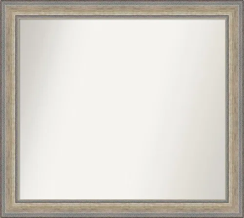 Miniatura 495 de Amanti Art Espejo de baño plateado para sobre fregadero, 28 x 47 pulgadas, espejo rectangular de plata imperial, marco de madera tradicional de gran