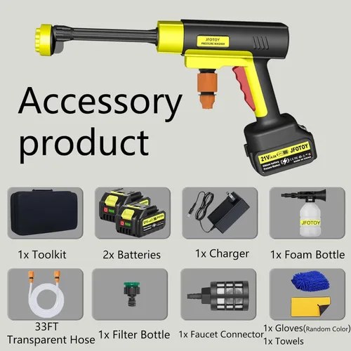 Miniatura 4 de Lavadora a presión inalámbrica portátil, lavadora portátil de 1200 PSI que se puede conectar directamente al grifo con 2 baterías, boquilla 6 en 1