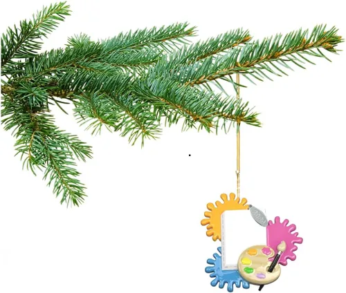 Miniatura 2 de Adorno artístico de Navidad, adorno de Navidad para artistas, regalos para artistas, colorido, fácil de personalizar en casa, viene en una caja
