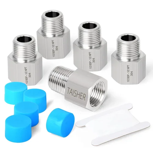 Miniatura 12 de TAISHER 2 piezas de forja de tubería de acero inoxidable 304, adaptador reductor, tubo macho de 1/2 pulgada x tubo hembra de 1 pulgada