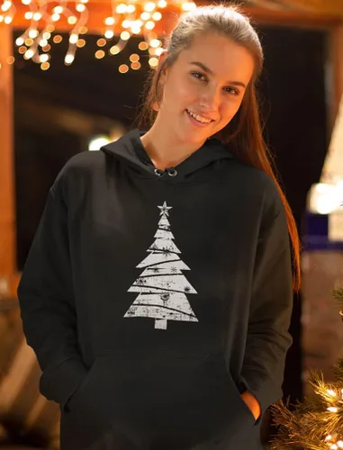Miniatura 3 de Sudaderas con capucha para árbol de Navidad, color blanco, para mujeres y niñas
