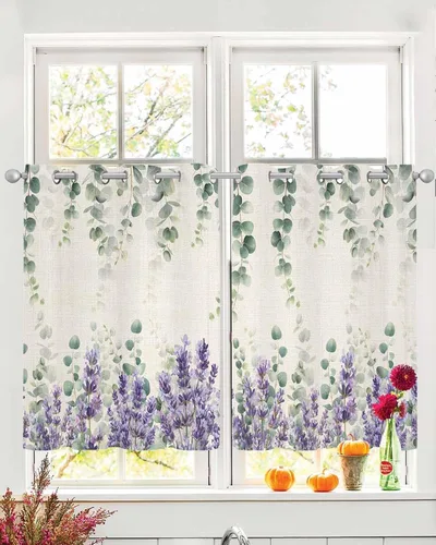 Miniatura 15 de Cortinas traslúcidas históricas africanas de 39 pulgadas de largo, juego de 2 paneles de cortinas para cocina, dormitorio, sala de estar, puerta