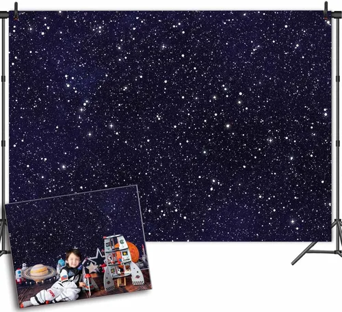 Miniatura 9 de HQM Telones de fondo de fotografía estrellada del universo del espacio del cielo nocturno para niños, niños o niñas, decoración de fiesta