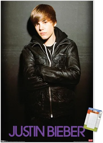 Miniatura 19 de Trends International Justin Bieber - Póster de pared de amor, 14.725 x 22.375 pulgadas, versión enmarcada de madera de granero