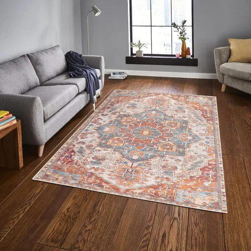 Miniatura 138 de GLN Rugs Traditional Collection - Alfombra de felpilla lavable a máquina, tradicional lavable, antideslizante, alfombra de felpilla de pelo corto