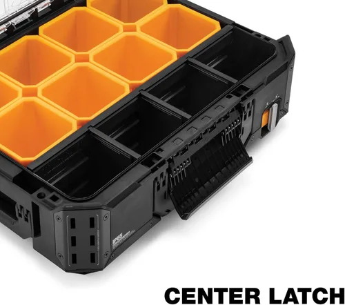 Miniatura 8 de ToughBuilt Organizador de almacenamiento StackTech, caja de herramientas modular transparente con sistema de bloqueo automático, protección IP65
