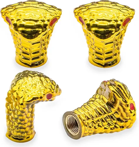 Miniatura 7 de 4 tapones de válvula de neumático estilo calavera, con anillo de goma O, cubiertas universales de vástago de válvula de neumático de núcleo de cobre