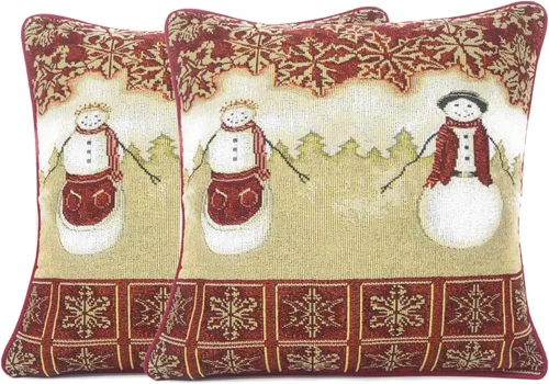 Miniatura 15 de Tache 6250-CC - Funda de cojín tejida para cojín festivo con diseño floral de Navidad, diseño floral, color rojo, 1 pieza de 16 x 16 pulgadas