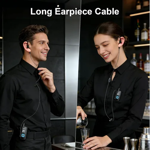 Miniatura 7 de HAOO Mini walkie talkies con auriculares, radio portátil de dos vías, transceptor FM, walkie talkie de largo alcance para esquí, senderismo, 3 PZAS