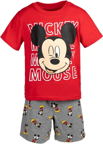 Miniatura 4 de Disney Mickey Mouse - Conjunto de camiseta y pantalones cortos para bebé a niño grande