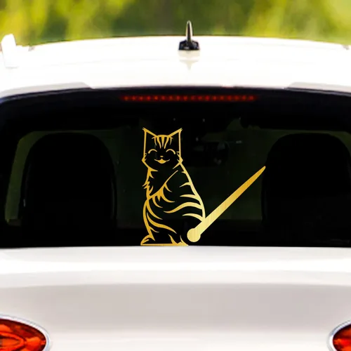 Miniatura 8 de Adhesivo para limpiaparabrisas trasero de gato, divertido gato en movimiento, cola en movimiento, adhesivo para limpiaparabrisas trasero